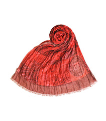 Red Protection Paisley Shawl (Crinkled)