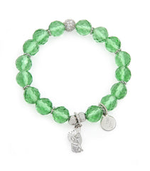 Sky Rabbit Charm Bracelet with Green Obsidian