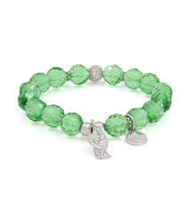 Sky Rabbit Charm Bracelet with Green Obsidian