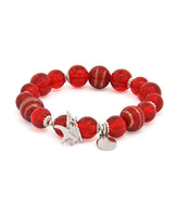 Sky Anteater Charm Bracelet with Red Gold Sand Lampwork Glass Beads