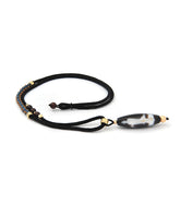 Kuan Yin Dzi with Black String Necklace