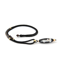 Kuan Yin Dzi with Black String Necklace