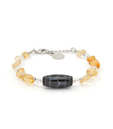 Tortoise Shell Dzi with Citrine Bracelet