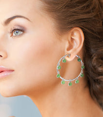 Power 9 Jade Hoop Earrings
