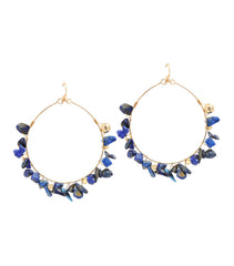 Lapis Lazuri Crystal Hoop Earring