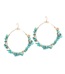 Turquoise Crystal Hoop Earring