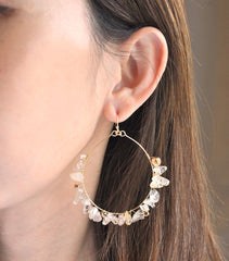 Citrine Crystal Hoop Earring