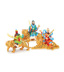 Bejewelled Trio of Tigers with Wealth Gods