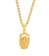 Golden Bucket of Gold Pendant