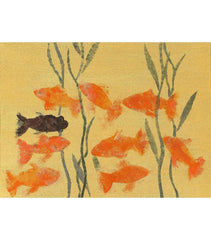 8 Goldfish And 1 Black