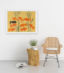 8 Goldfish And 1 Black