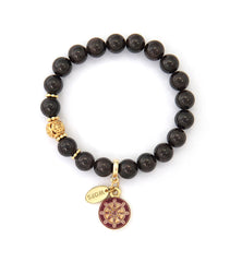 Garnet with Dharmachakra Bracelet