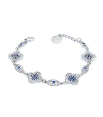 Anti Evil Eye Bracelet with Four Leaf Clover