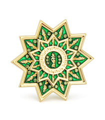 Green Tara Protection Wheel Brooch
