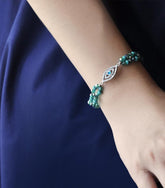 Bracelet with Turquoise Beads and Anti Evil Eye Charm