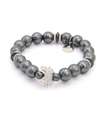 Hematite with Crab Charm Bracelet