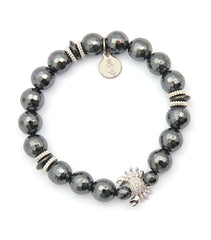 Hematite with Crab Charm Bracelet