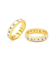 Yellow Dzambala & Shakyamuni Mantra Ring