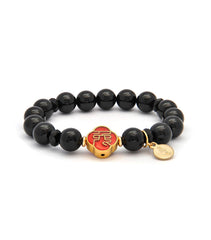 Black Onyx Bracelet with Rabbit