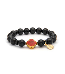 Black Onyx Bracelet with Snake