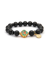 Black Onyx Bracelet with Monkey