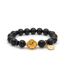 Black Onyx Bracelet with Dog
