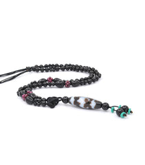 5 bats Dzi with Black Onyx Necklace