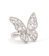 Butterfly Ring with Om Ah Hum Mantra