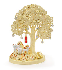 Golden Money Tree with 3 Sheep