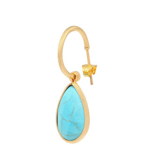 Turquoise Drop Earrings with “Hum” Seed Syllable