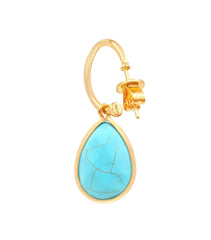 Turquoise Drop Earrings with “Hum” Seed Syllable