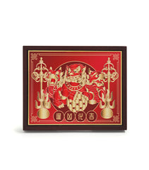 3 Celestial Guardians Plaque with Ksiddigarbha's Implements