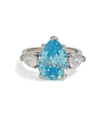 Triple Jewel Waterdrop Ring