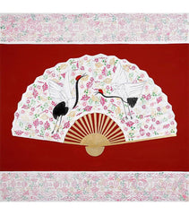 Fan with Two Cranes