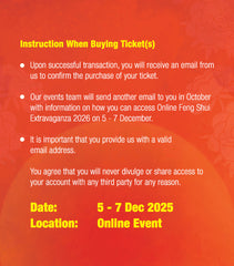 Ticket for Lillian Too's Online Feng Shui Extravaganza 2026