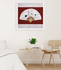 Fan with Two Cranes