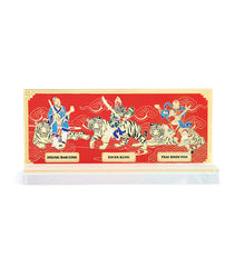 Trio of Tigers with Wealth Gods Plaque