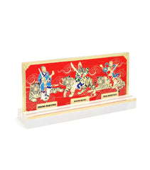 Trio of Tigers with Wealth Gods Plaque