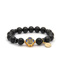 Black Onyx Bracelet with Tiger